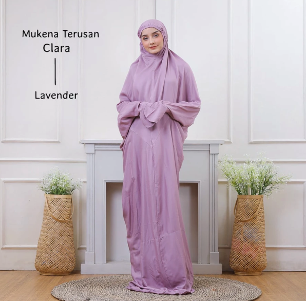  Leesy.id Mukena Terusan Polos Clara Rayon Super Adem