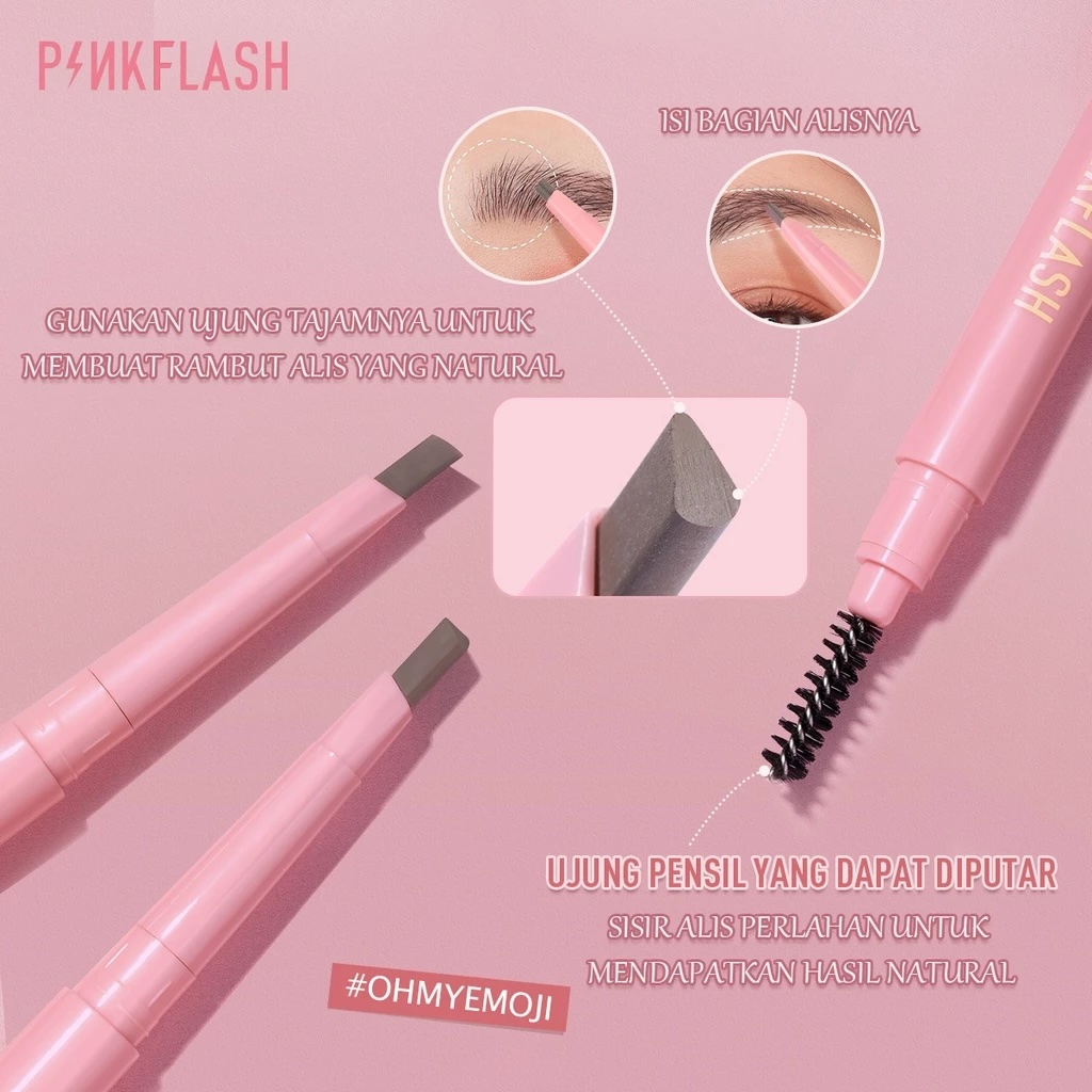 FCL Internasional Indonesia PINKFLASH OhMyEmoji Waterproof Automatic Eyebrow Pencil 01 Natural Brown PFE09
