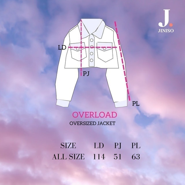 JINISO  Jaket Crop Jeans Oversize