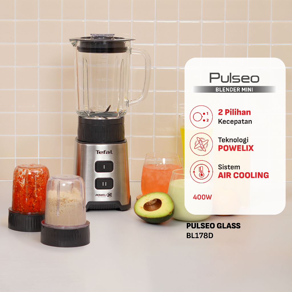 Groupe SEB  Tefal Blender Pulseo Glass  BL178D