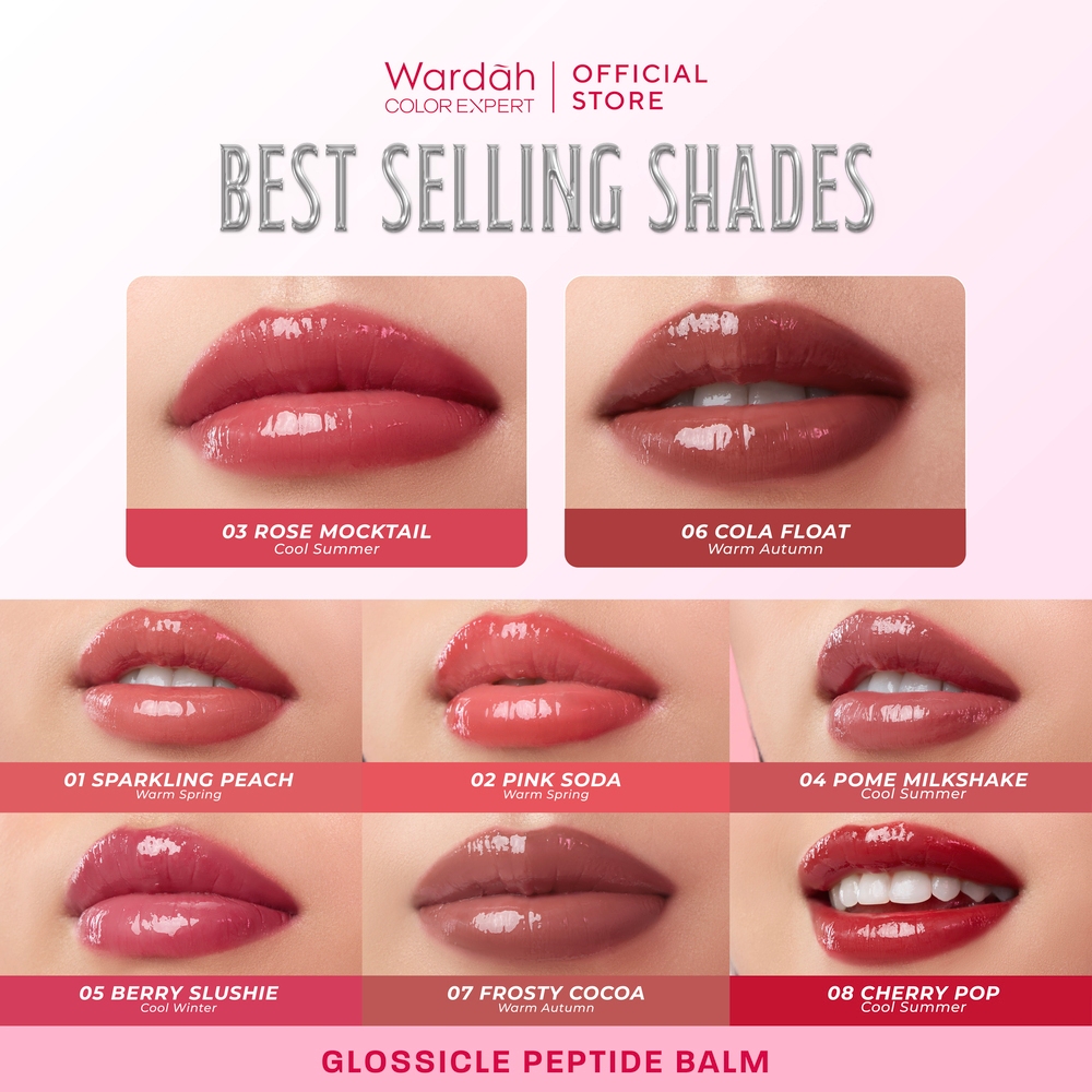 Paragon Technology and Innovation Wardah Glossicle Peptide Balm 01 Sparkling Peach