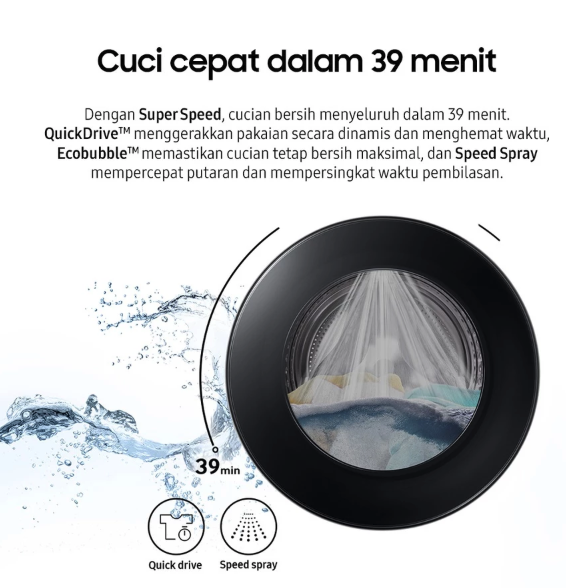 Samsung Electronics Samsung Bespoke AI Front-load Washer AI Ecobubble™ 10kg WW10DG6U34LBSE