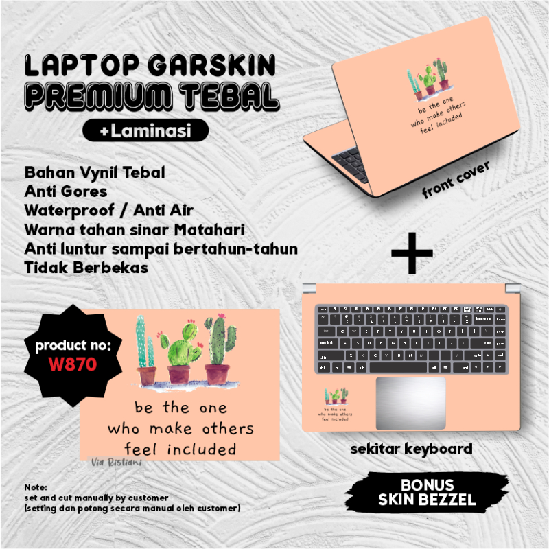 Stiker Laptop Garskin Laptop Anti Gores Quotes Simple Pastel Premium