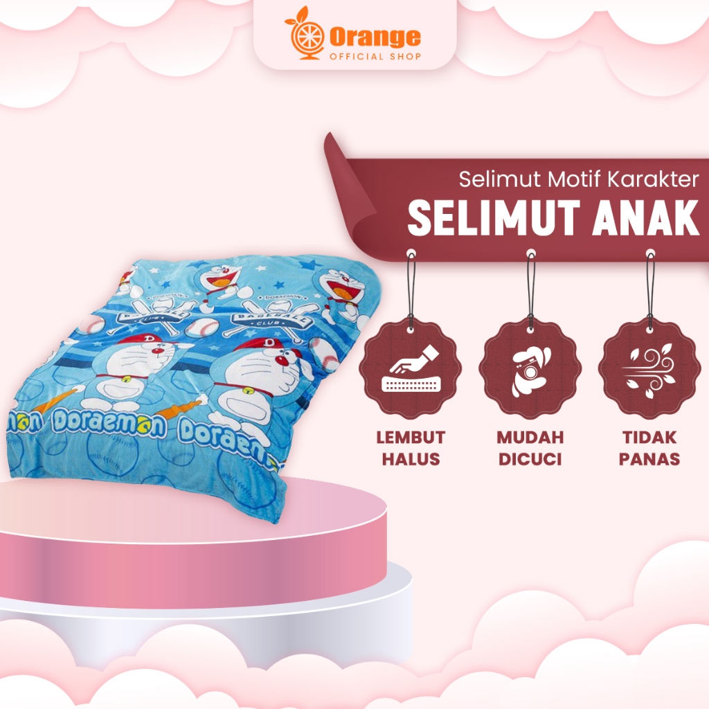  Orange Selimut Motif Karakter