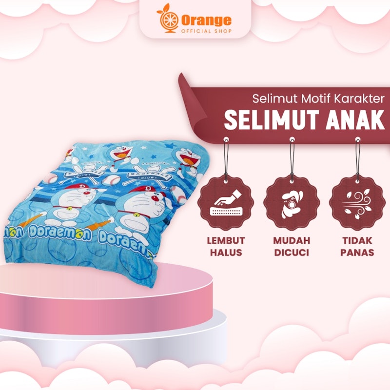 Orange Selimut Motif Karakter 3