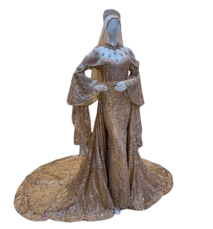  Gaun Pengantin Full Payet Slim Ekor