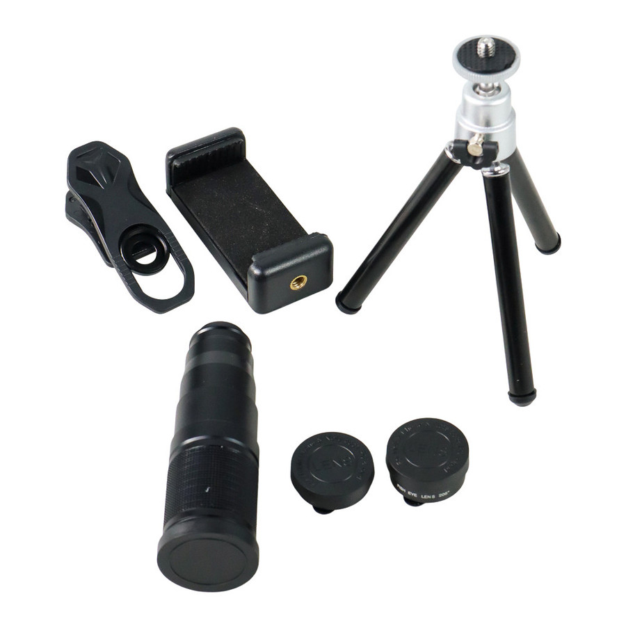 APEXEL 4 in 1 Lensa Smartphone Telephoto Wide Macro Fisheye  APL-22X105-4IN1