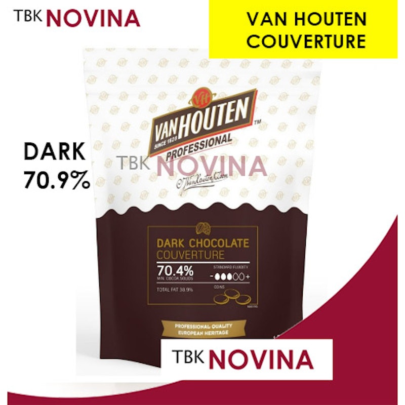 Van Houten Dark Chocolate Couverture 70.4% 250 g 2