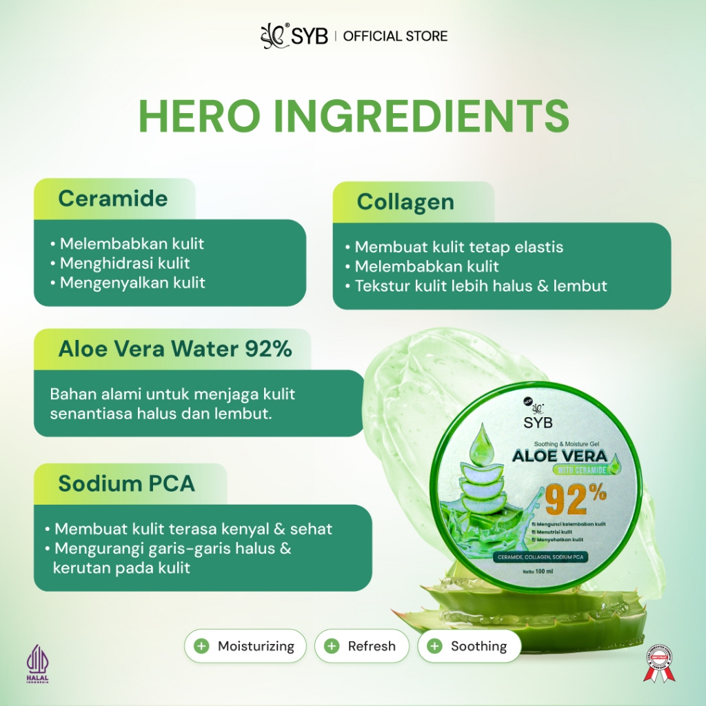 Alwinda Pratama Jaya SYB Soothing & Moisture Gel Aloe Vera 92%