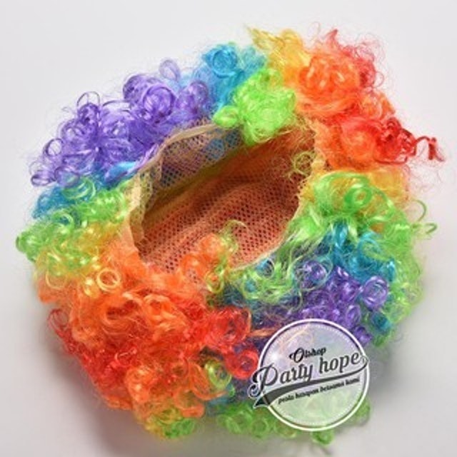  Rambut Palsu Pria Kribo Warna Rainbow 2