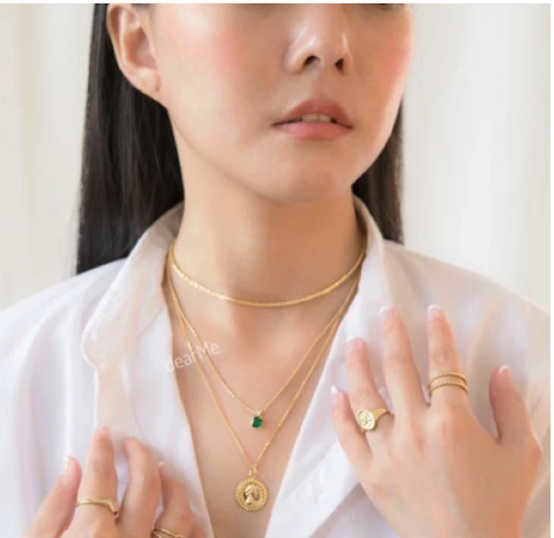 Harmony Choker 925 Sterling Silver with 14K Gold Plating 2