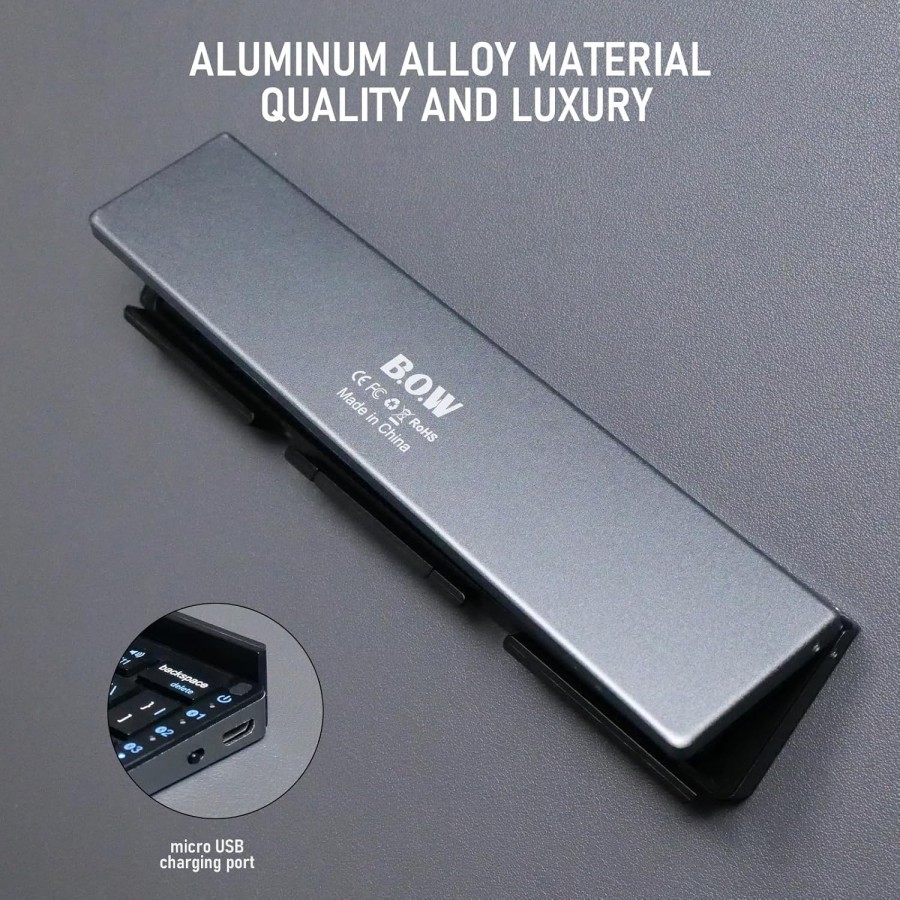  B.O.W Wireless Keyboard Mini Lipat with Holder BT-1299