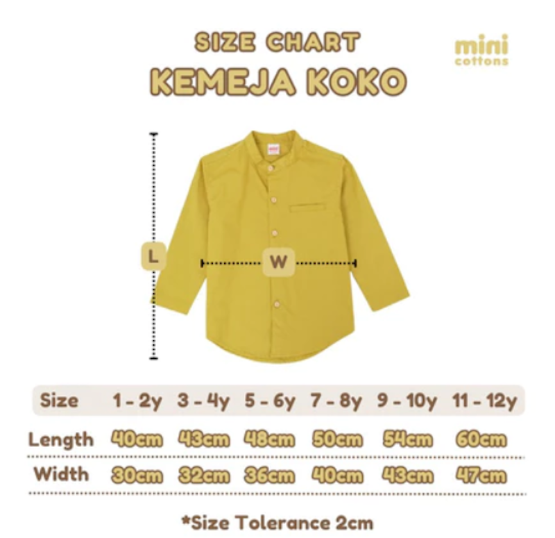 MINI COTTONS Kemeja Koko Anak Lengan Panjang 5
