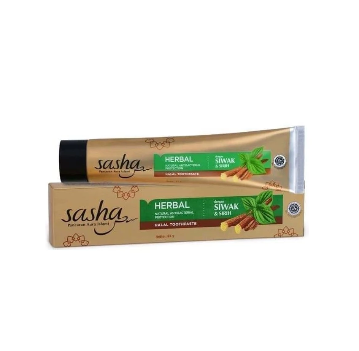 Sasha Herbal Halal Toothpaste dengan Siwak & Sirih 