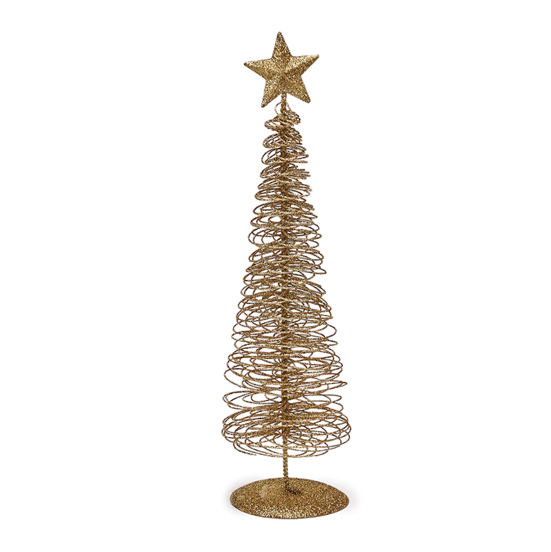 Pohon Natal Meja Kawat Ulir Full Gold 1