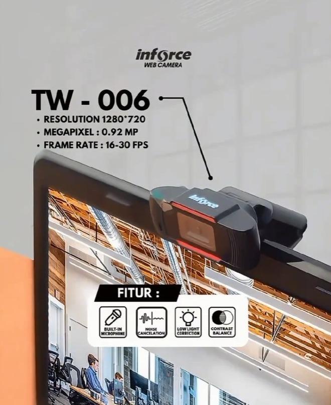  Inforce Webcam 720P Web Cam Built In Mic Full HD