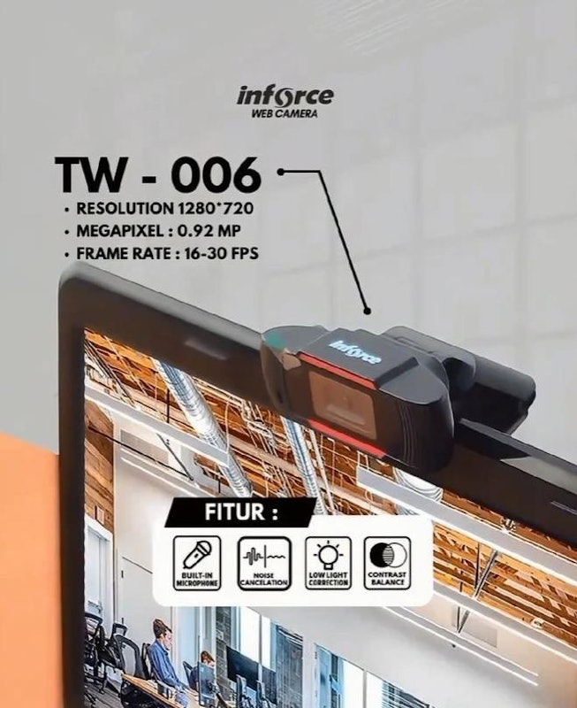Inforce Webcam 720P Web Cam Built In Mic Full HD 3