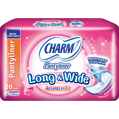 Charm ｜ Pantyliner Long&Wide Absorbent Fit Breathable Non-Perfumed