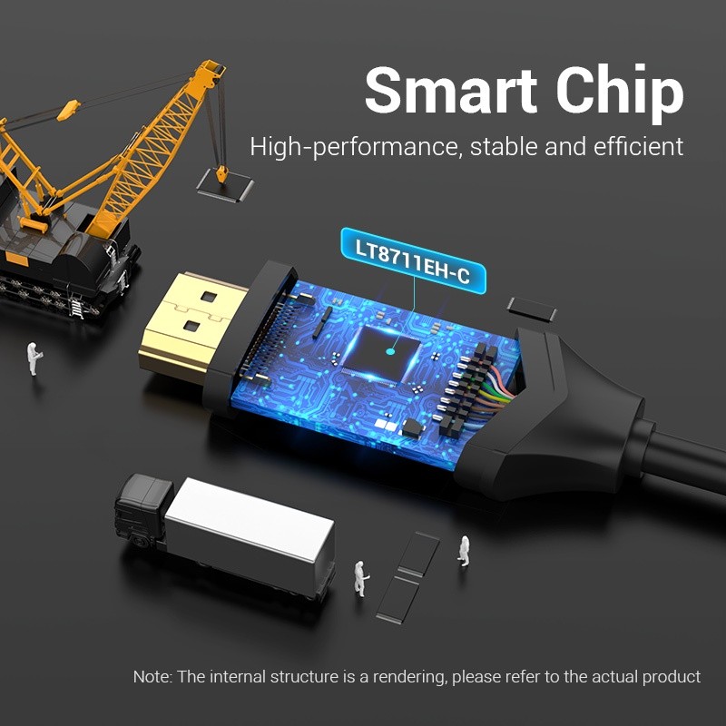 Vention Indonesia Vention USB C to HDMI 4K 60Hz with HDCP 2.2 Metal Cotton Braided Gray CRB