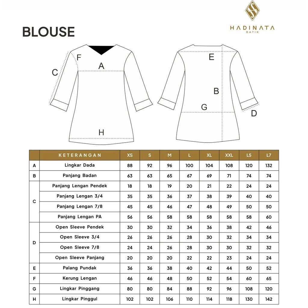  Hadinata Batik Farah Fajri Blouse Batik Wanita Lengan Panjang 