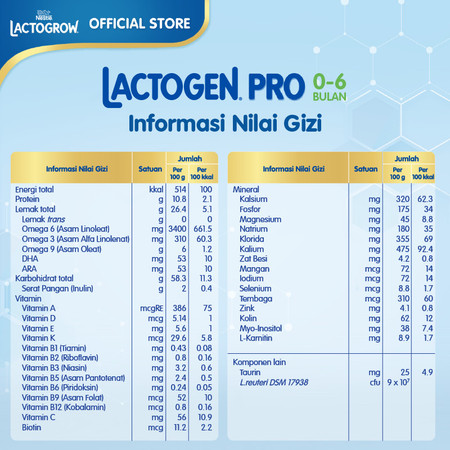 LACTOGEN PRO ACTiVGRO 0-6 Bulan  3