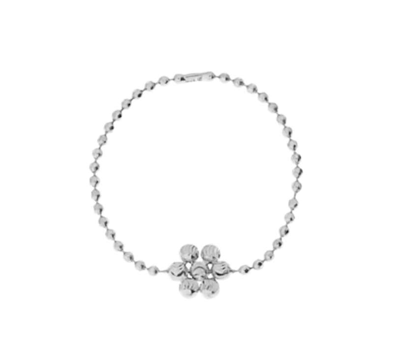 Jo Flower Diamond Cut Beads Rings White Gold 1