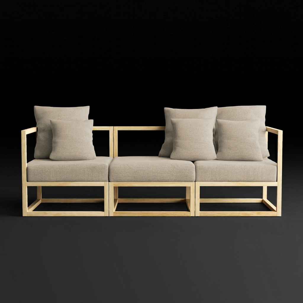 XIONCO CUBIX Series – Kursi Sofa Minimalis 3 Seater