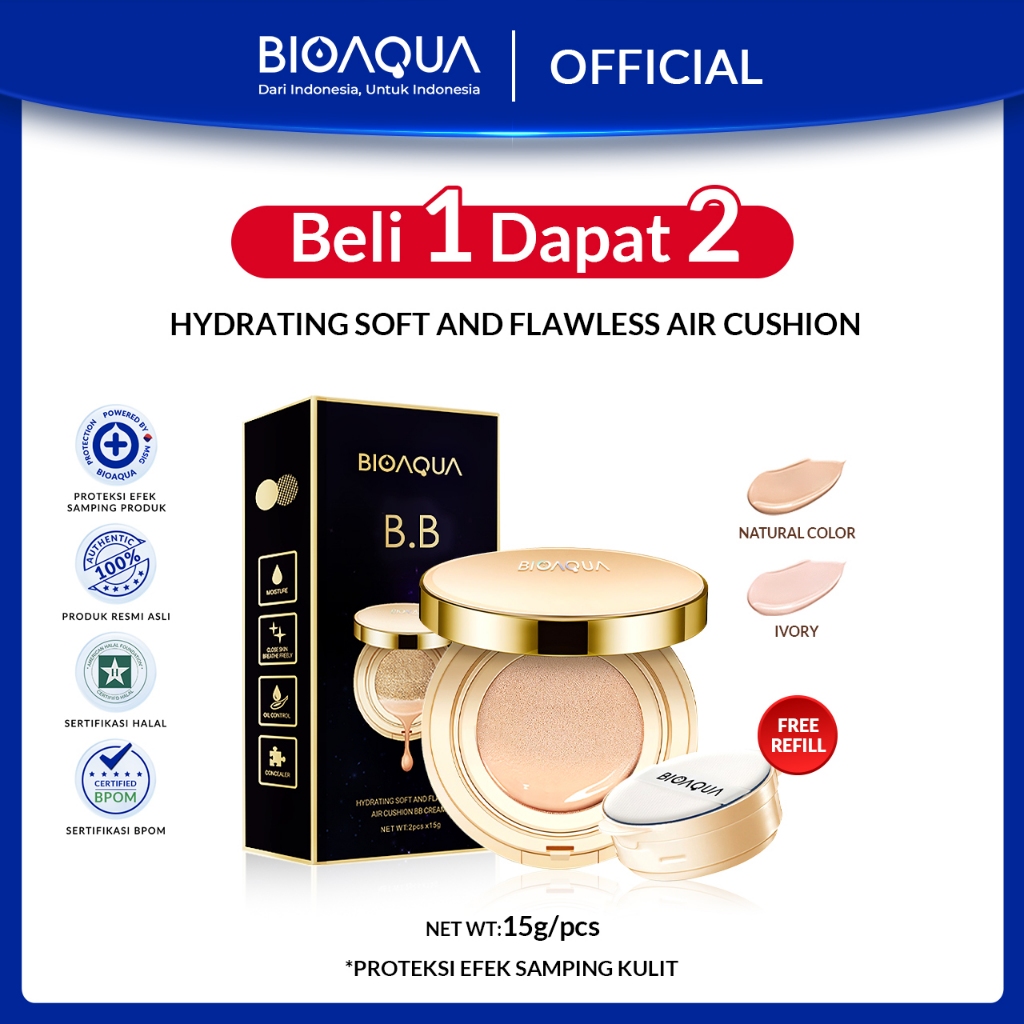 Permata Indo Kav BIOAQUA Hydrating Soft and Flawless Air Cushion BB Cream