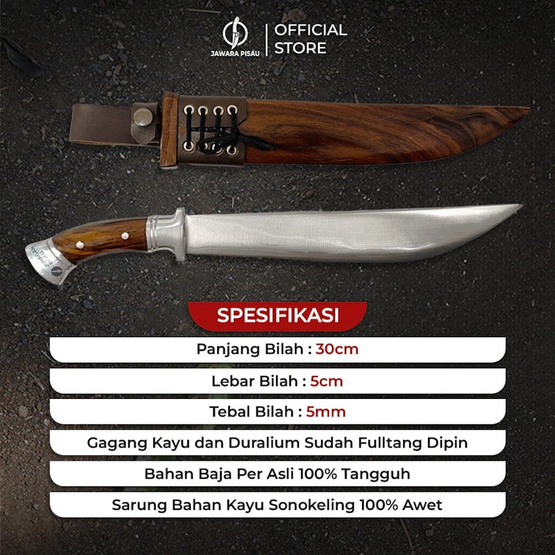 Jawara Pisau Golok Sembelih Baja Serbaguna 3