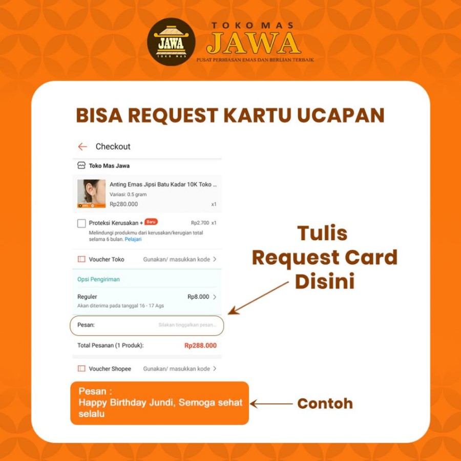 Toko Mas Jawa Kalung Polos Emas Santa Dewasa Kadar 10 Karat