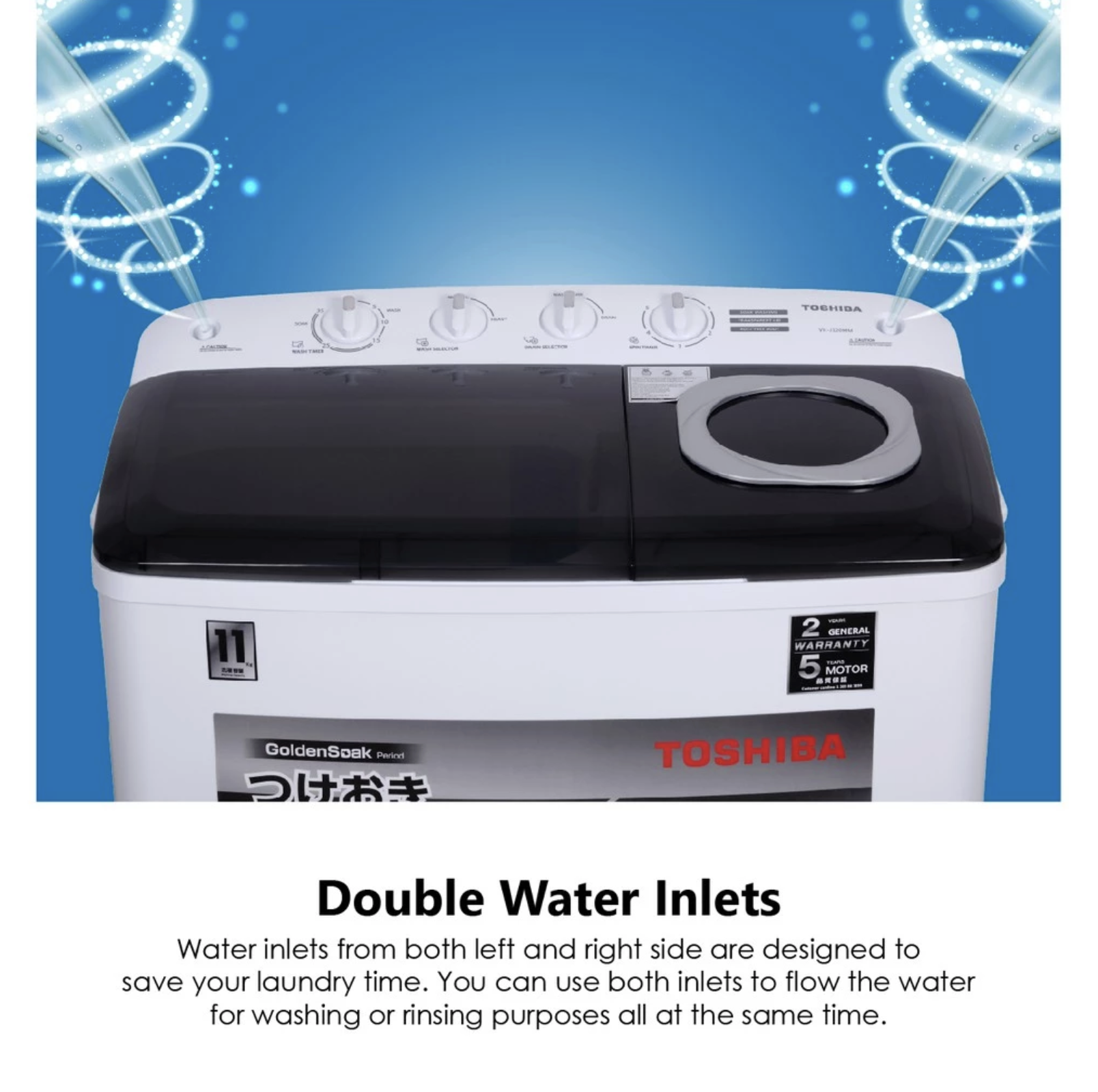 Toshiba Toshiba Mesin Cuci Twin Tub E06 Series VH-J140MN