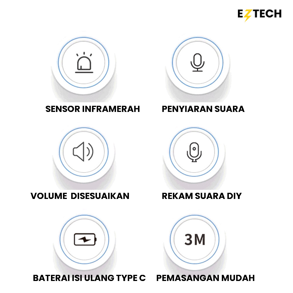  EZTECH Bel Pintu Sensor Motion