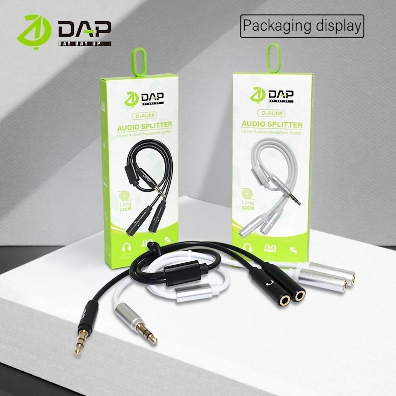 Kabel Audio Splitter 3.5mm Male to 2 Female Audio & Mic 5