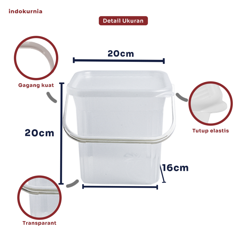 Indokurnia Indokurnia Toples Persegi Luxen 5 Liter American Colour