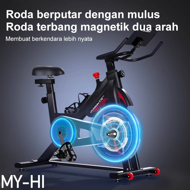  MY-HI Sepeda Statis Hitam-8