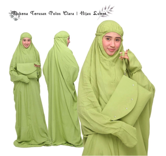  Leesy.id Mukena Terusan Polos Clara Rayon Super Adem
