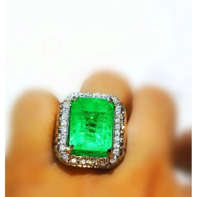 Cincin Batu Zamrud Colombia Natural Emerald 4