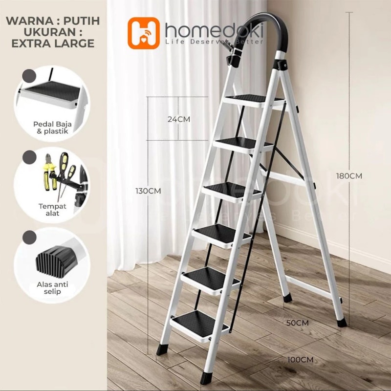 Homedoki Tangga Lipat Besi 6 Steps 5