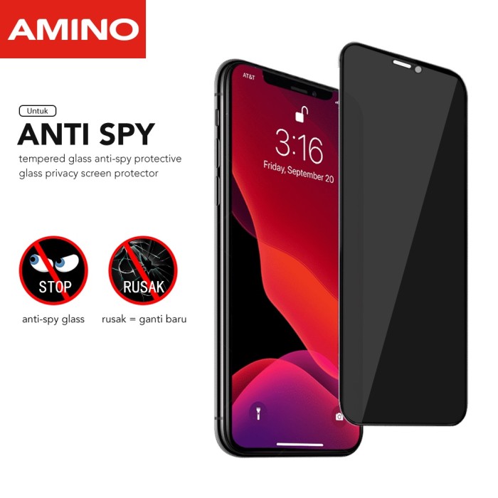  AMINO Anti Spy Tempered Glass