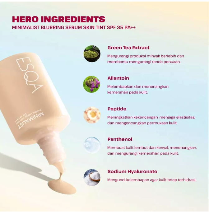 Keva Cosmetics Internasional ESQA Minimalist Blurring Serum Skin Tint SPF 35 PA++