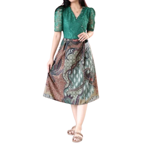 Casandra Dress Brukat Mix Batik