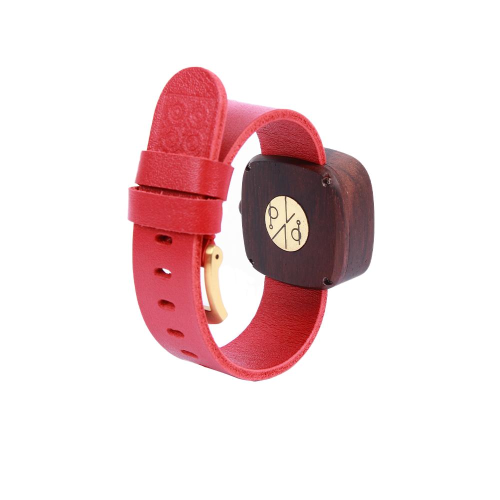 Pala Nusantara Pala Jam Tangan Kayu Kulit Merah Mini
