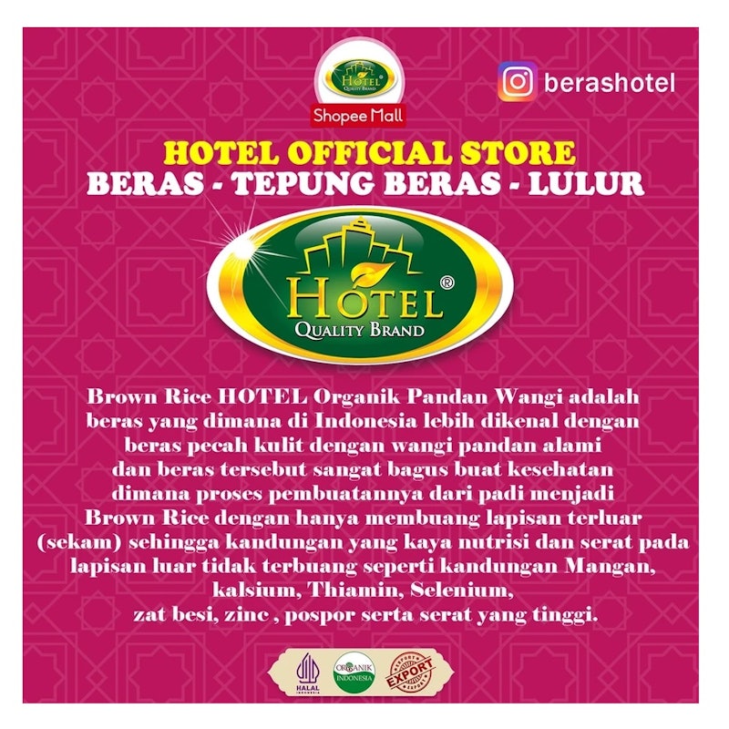 HOTEL Beras Coklat Organik Aromatik 2 kg 4