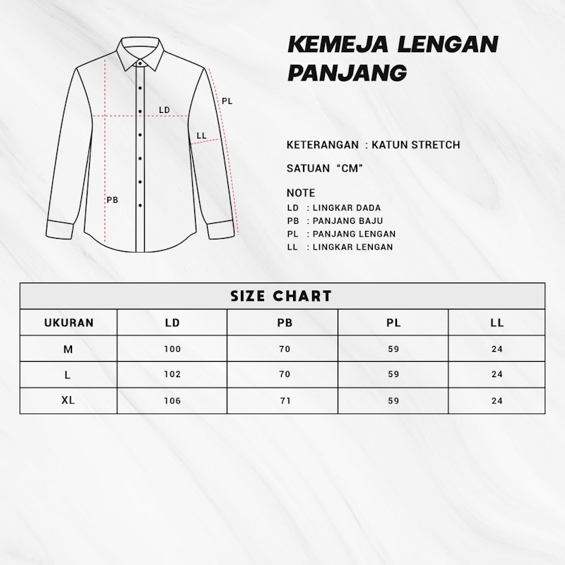Kemeja Polos Pria Lengan Panjang IP Man 5