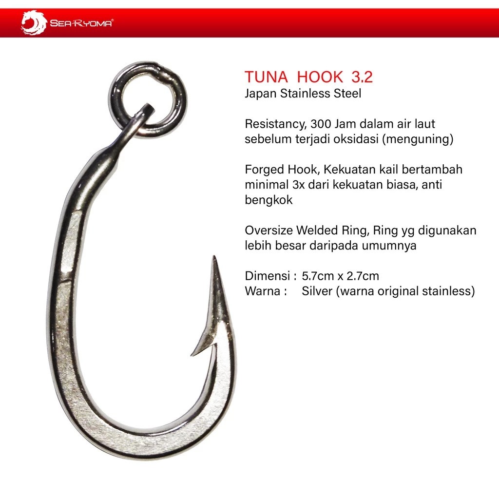 Searyoma Ocean Fishing SeaRyoma Stainless Steel Tuna Hook 