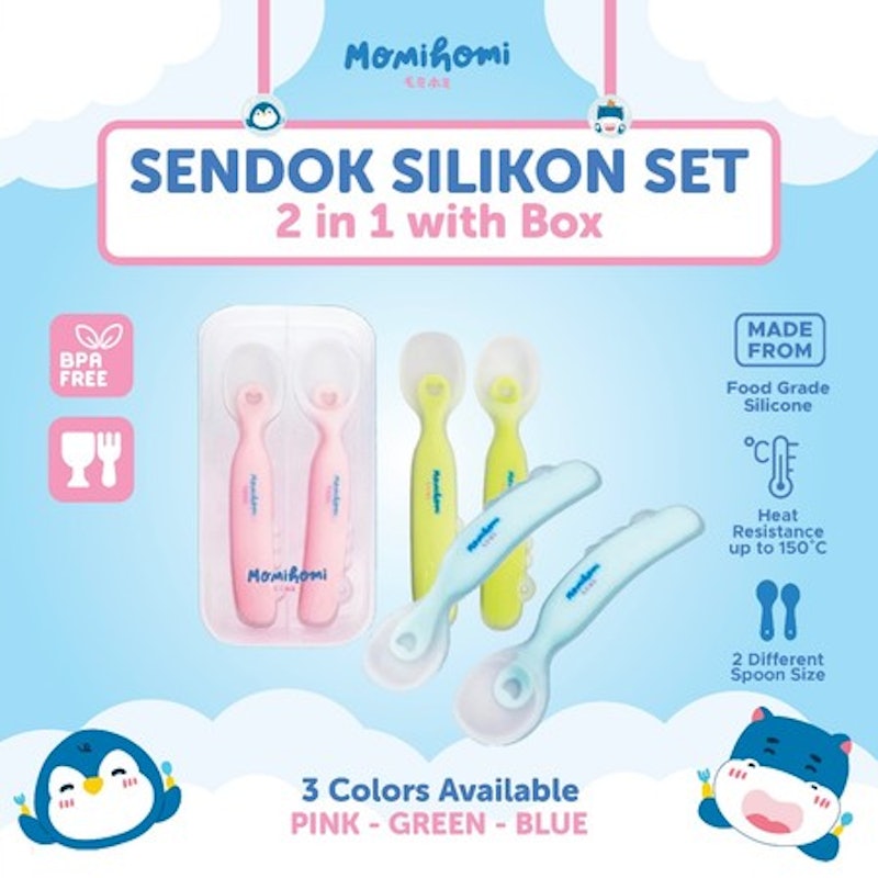 MOMI HOMI Sendok Silikon Set 2