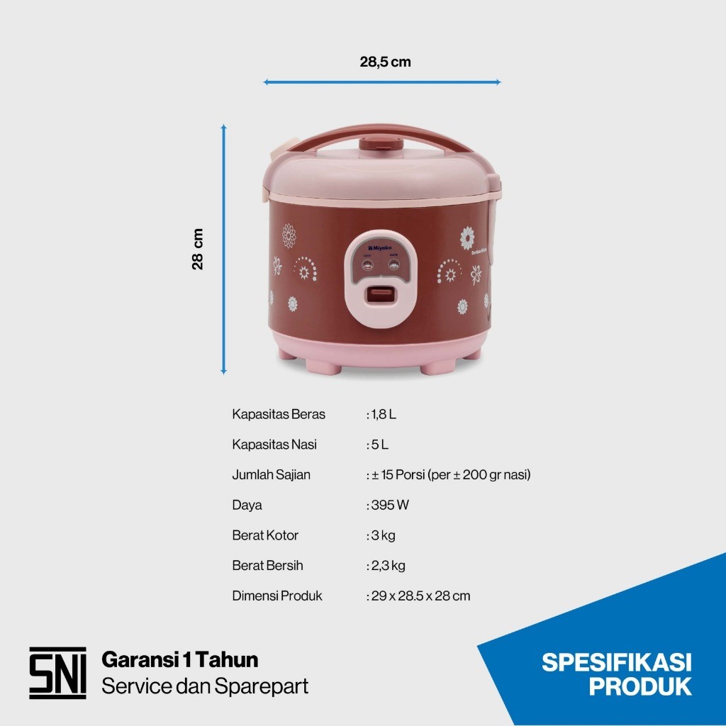 Kencana Gemilang Magic Com Miyako 3IN1 Magic Warmer Plus MCM-18BHB