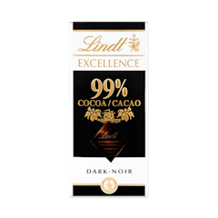 Lindt Excellence Dark 99% Cocoa Chocolate Bar 50g