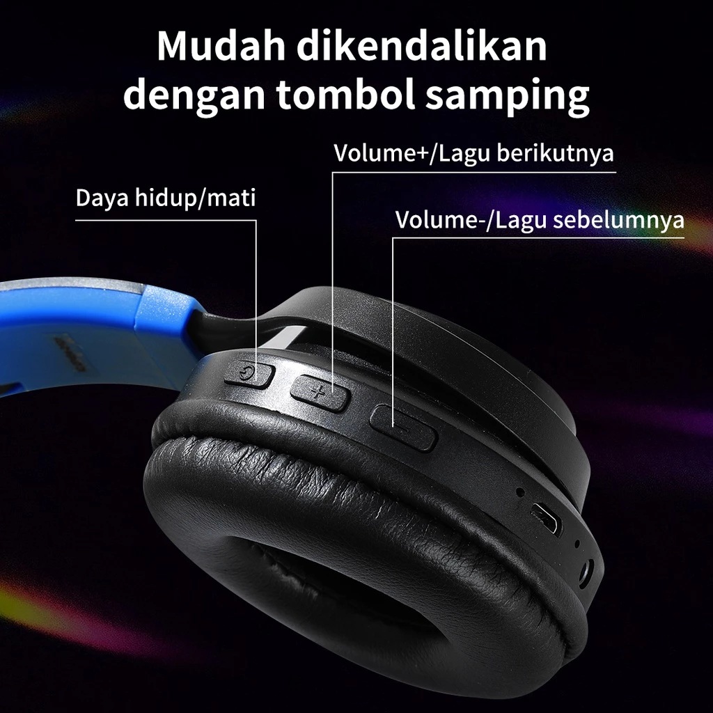Miniso Lifestyle Trading Indonesia MINISO Colorful Bluetooth Headphone Gaming