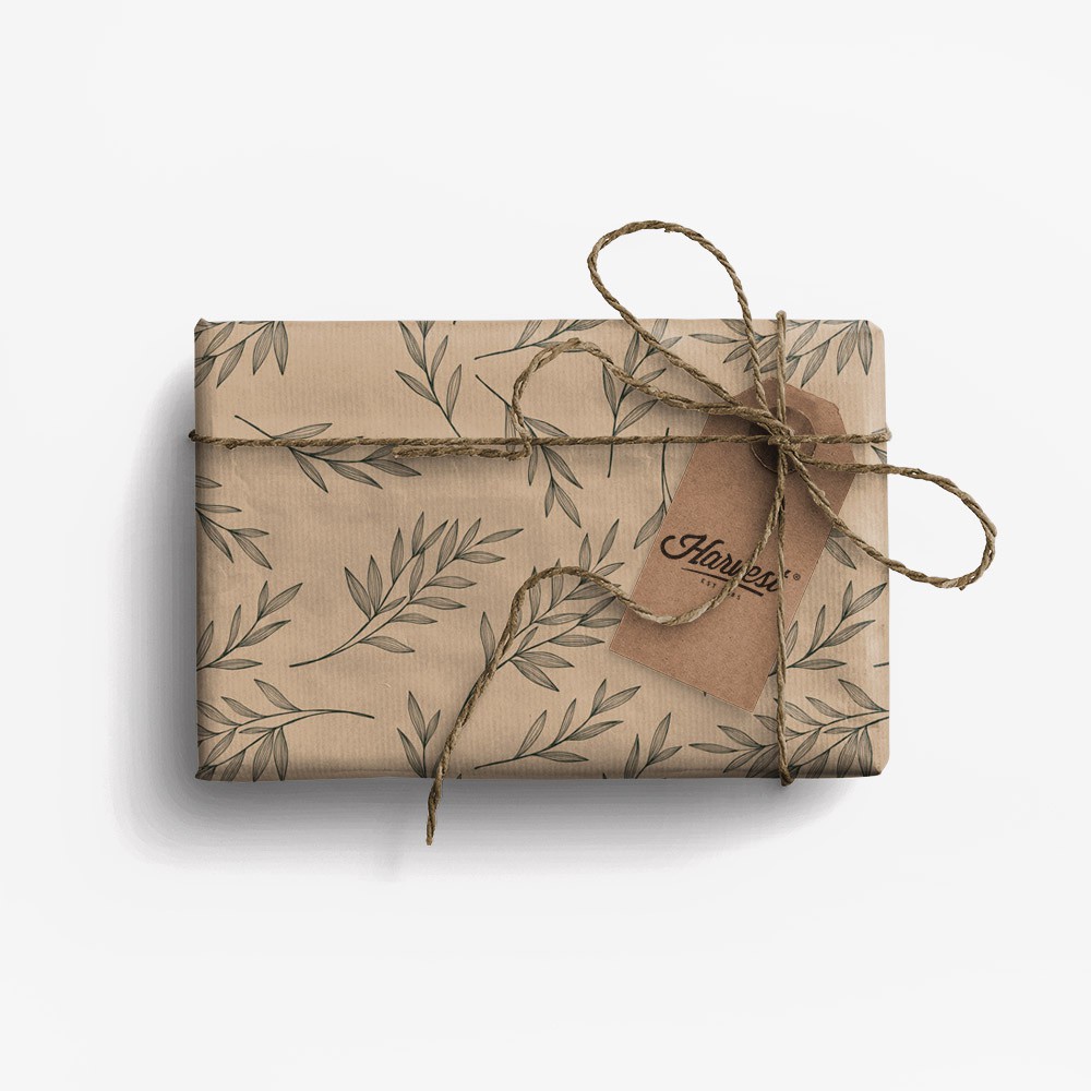 Wrapping Paper Brown Craft - Leaves 3